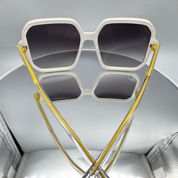 Isabel Marant Oversized Square Sunglasses White Yellow Gradient Grey IM 0163/S main image 9